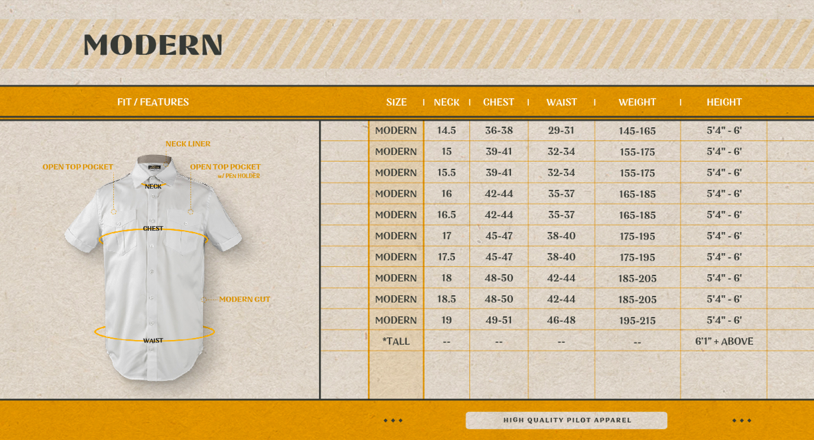 Camisa Piloto Aviador HOMBRE – Modern Fit (Jet Seam)