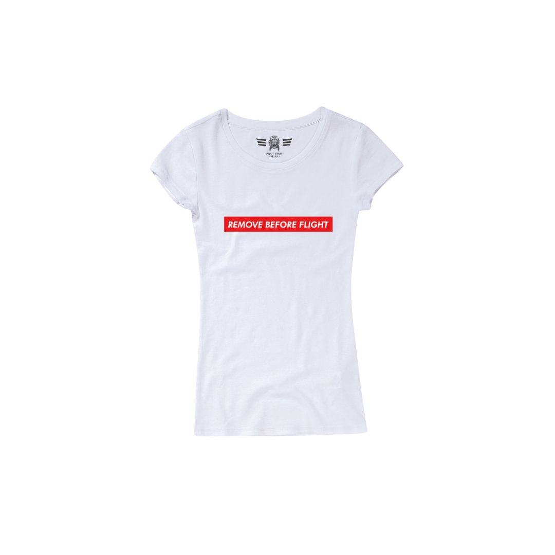 Playera Aviación (Mujer) – REMOVE BEFORE FLIGHT