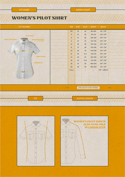 Camisa Piloto Aviador MUJER  – Marca Jet Seam
