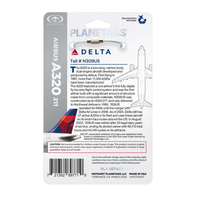 PlaneTags - Airbus A320 Delta Air Lines (N309US)