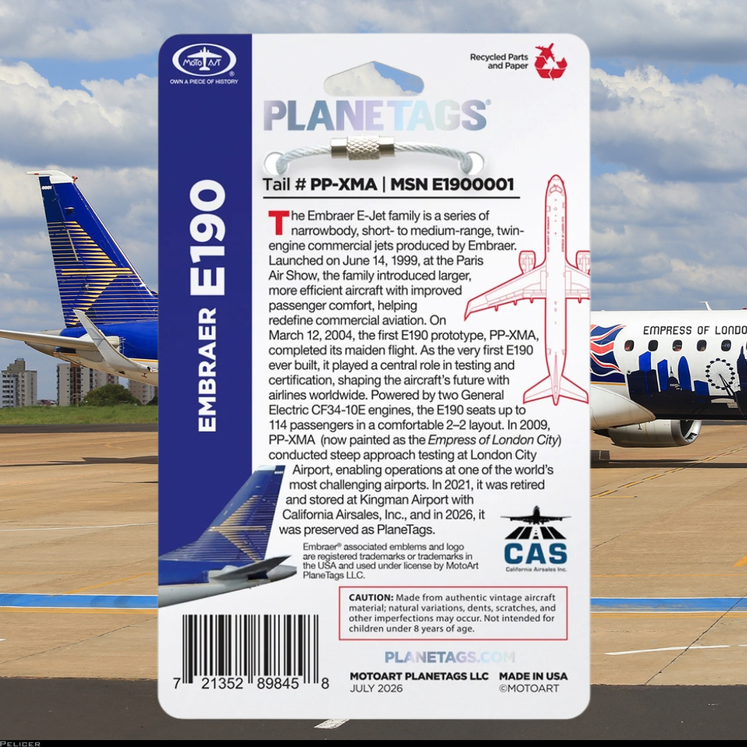 PlaneTags - Embraer E190 Prototype (PP-XMA)
